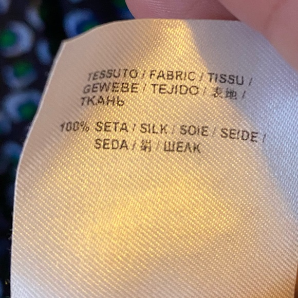 Stella McCartney Silk Shirt Dress Floral Blue Green Midi IT 38 US 2 / 4 - Picture 8 of 9